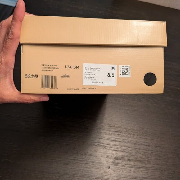 MICHAEL KORS KEATON SLIP ON- LIGHT SLATE w/ HOT FIX STONES - Picture 4 of 8